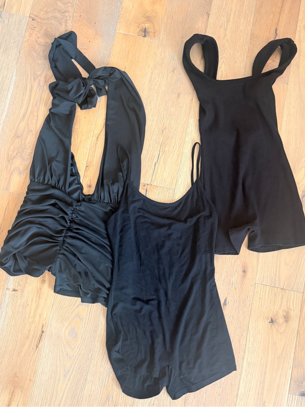 Fashion Nova Black Three-Piece Women's Bodysuits